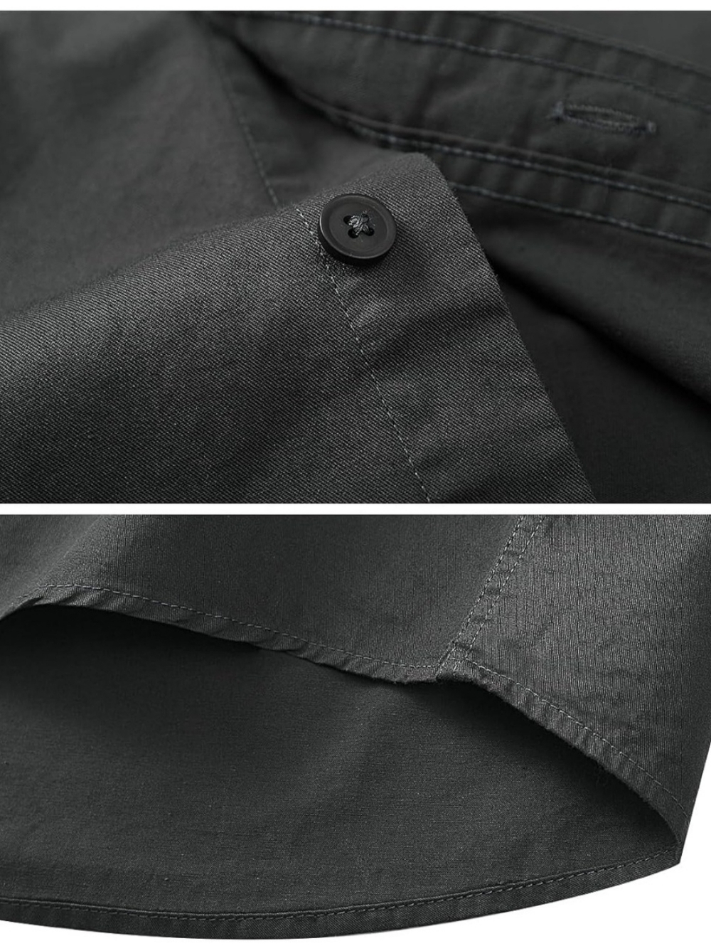 Men’s Short Sleeve Button Down Work Shirt Dark Gray 2X NWT 100% Cotton - Picture 5 of 6